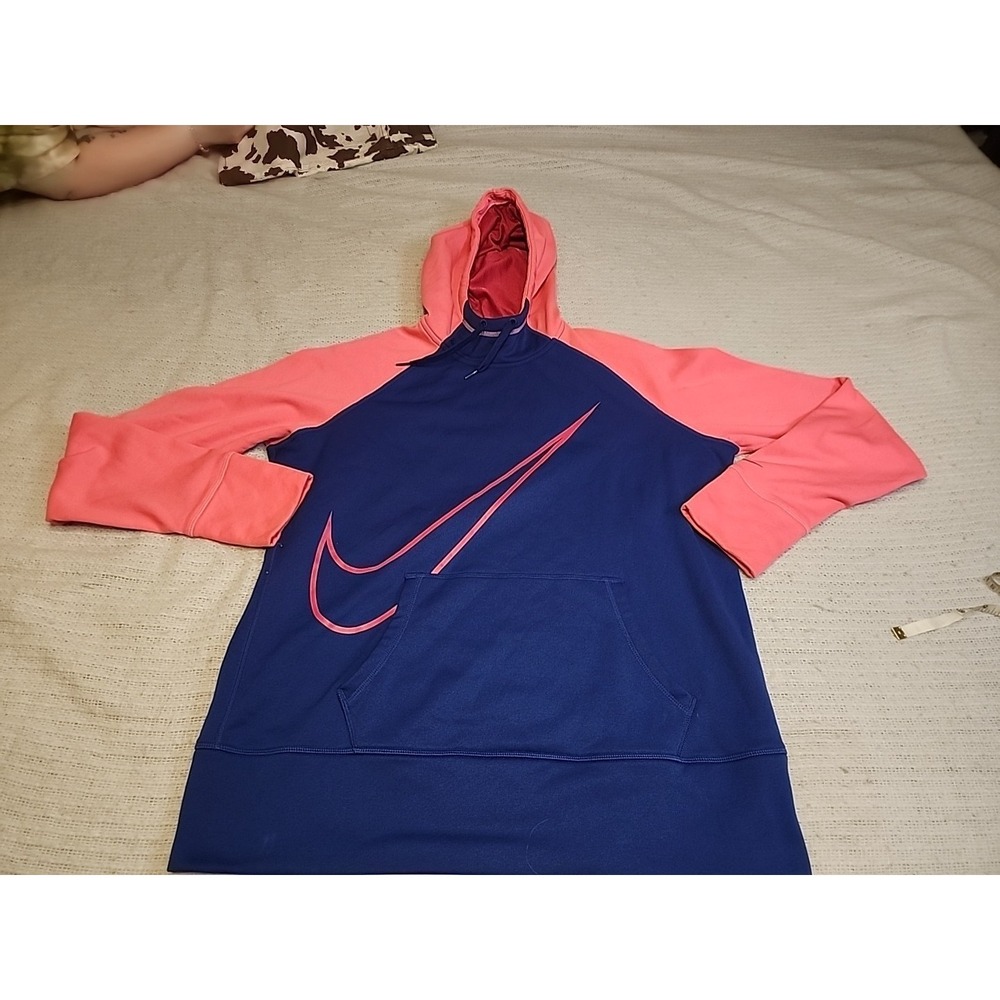 Nike Womens Xlarge Purple & Pink Therma Fit Hoodie Sweatshirt‎ Pouch Pocket